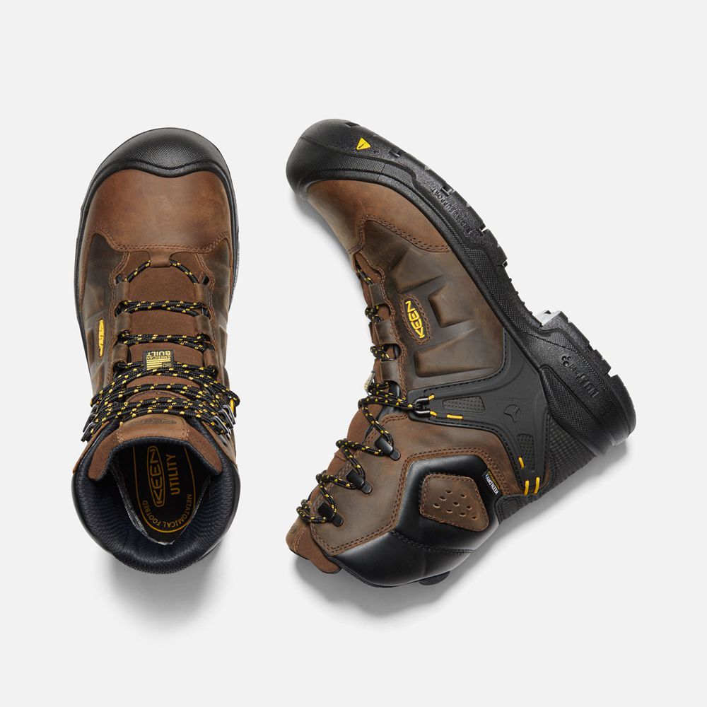 Botte de Travail Keen Homme Marron | Dover 8\" Waterproof (Carbon-Fiber Toe) | ZEANJ-2746